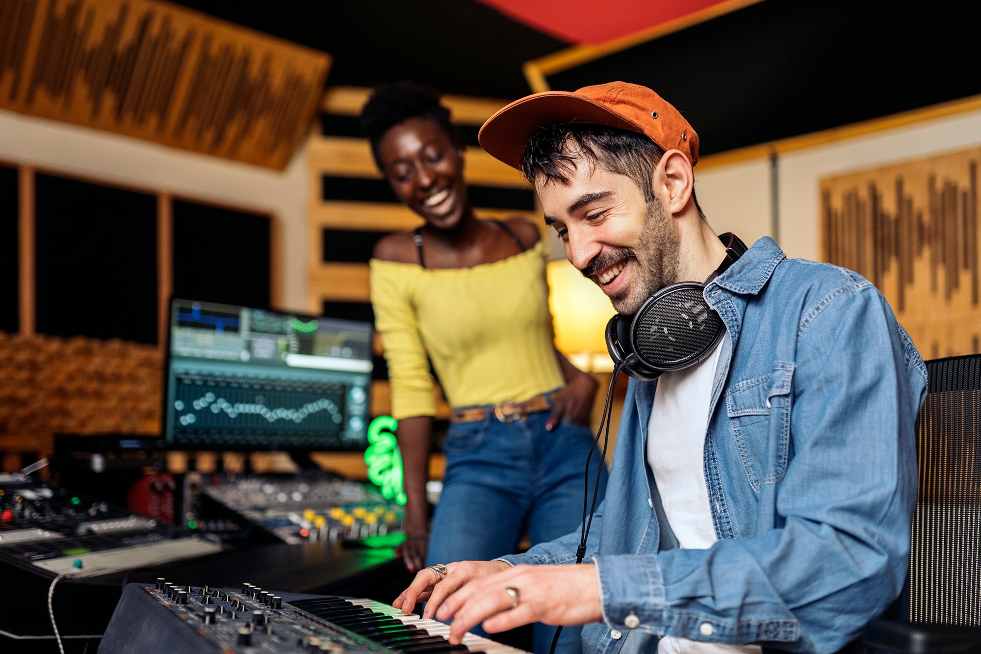 Working in Professional Music Studio Working in Professional Music Studio
